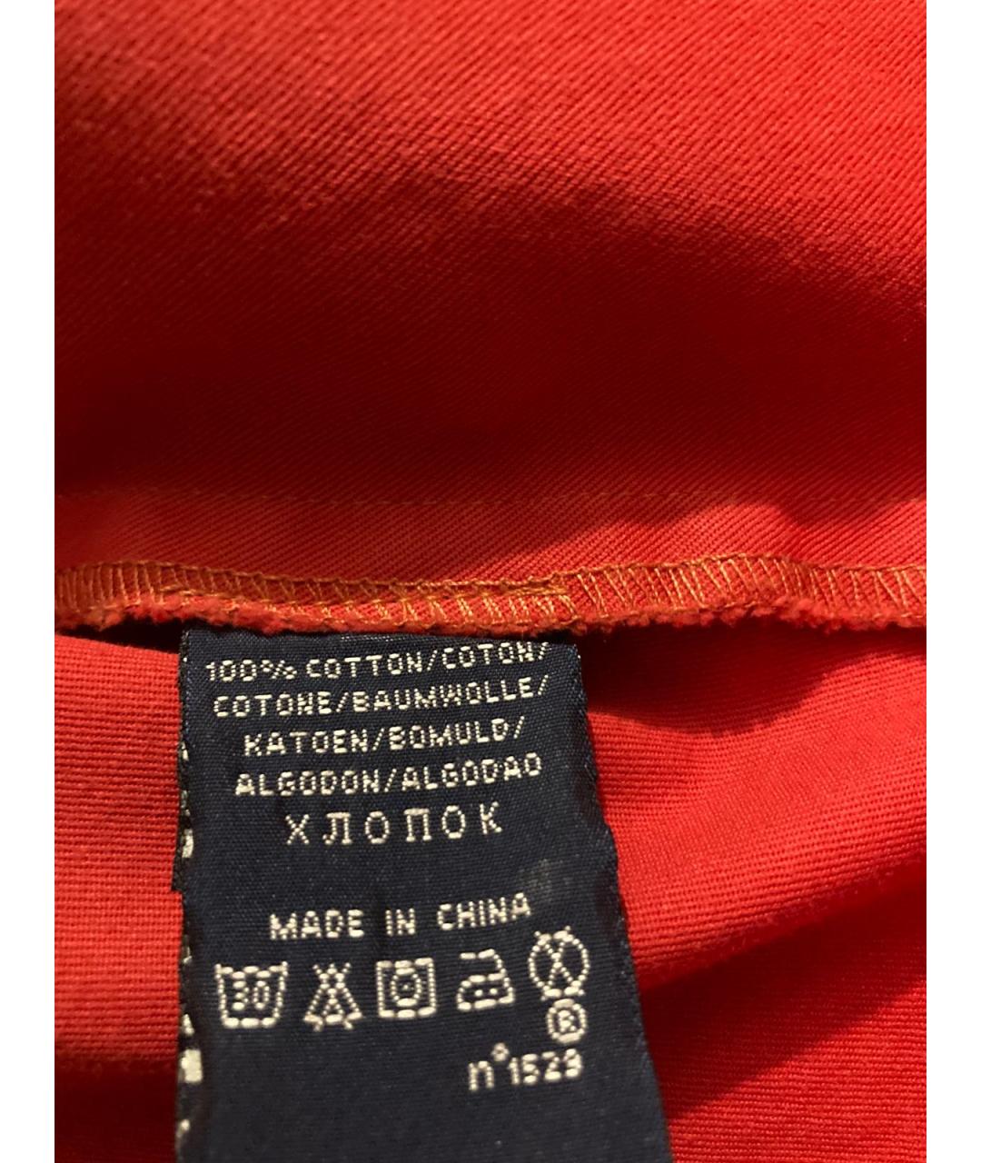 RALPH LAUREN Красное хлопковое повседневное платье, фото 7