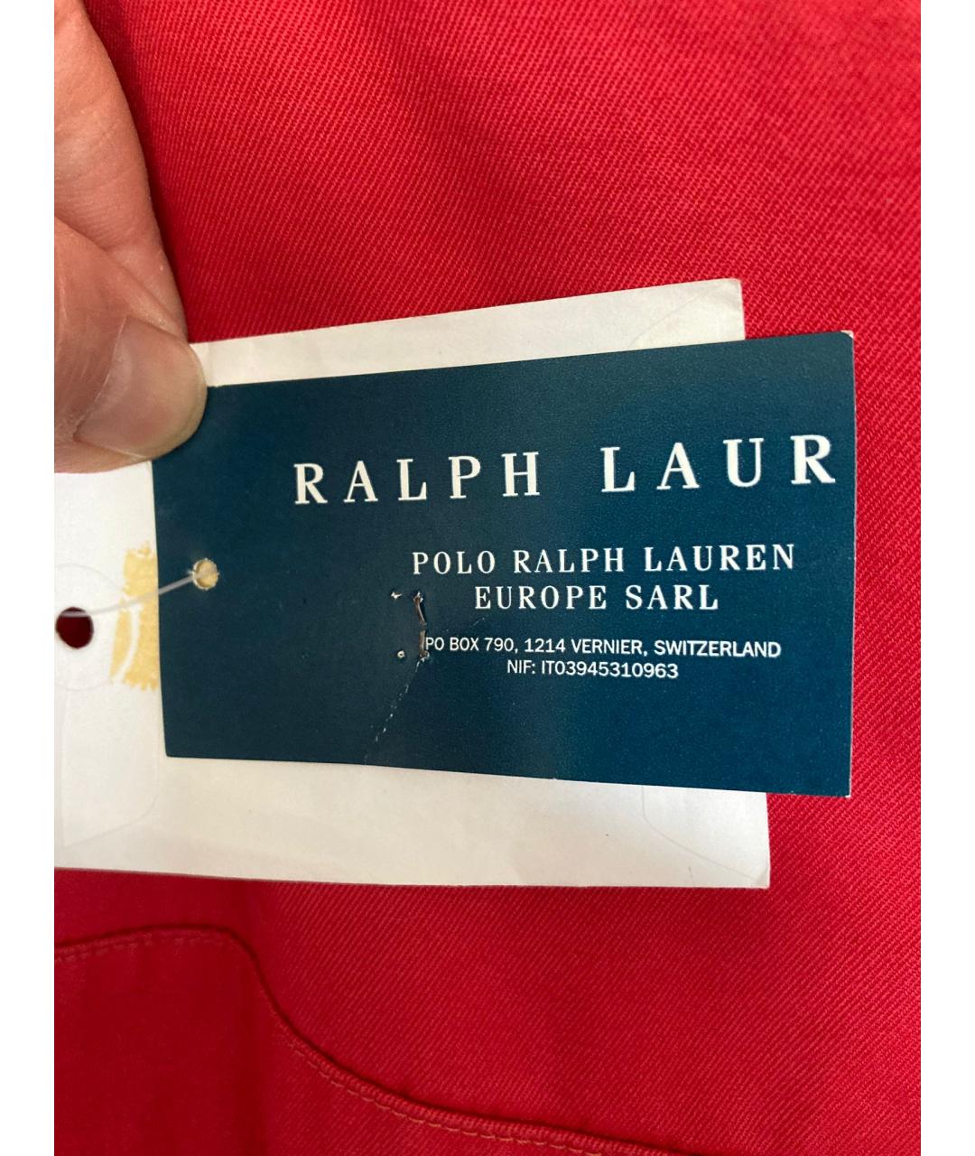 RALPH LAUREN Красное хлопковое повседневное платье, фото 6