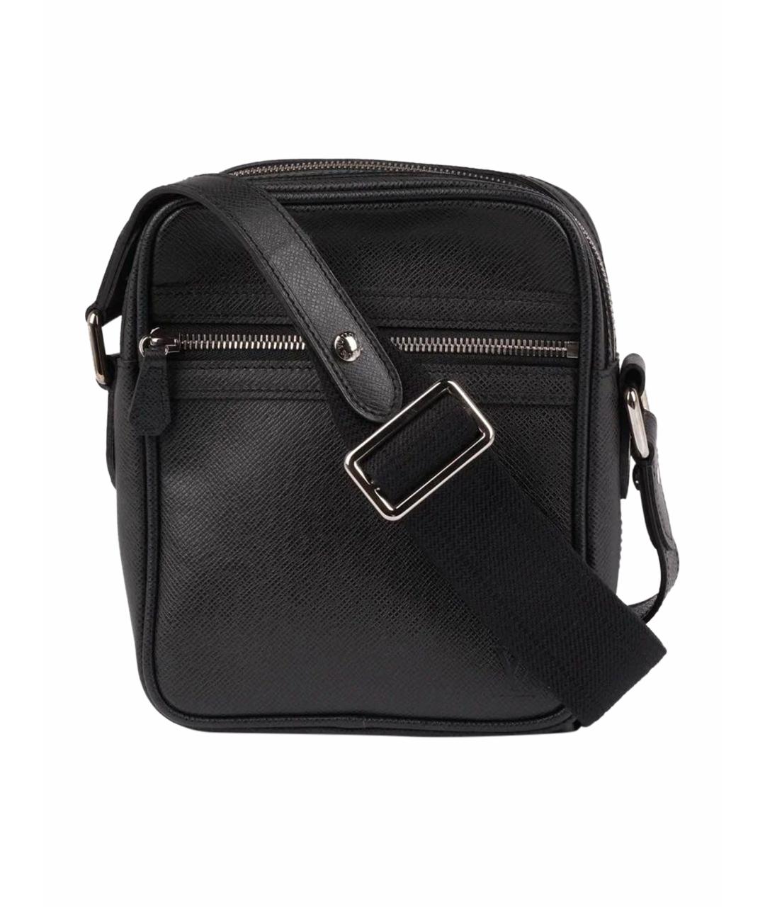 LOUIS VUITTON Черная кожаная сумка на плечо, фото 1