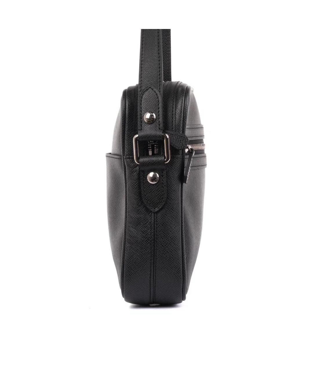 LOUIS VUITTON Черная кожаная сумка на плечо, фото 6