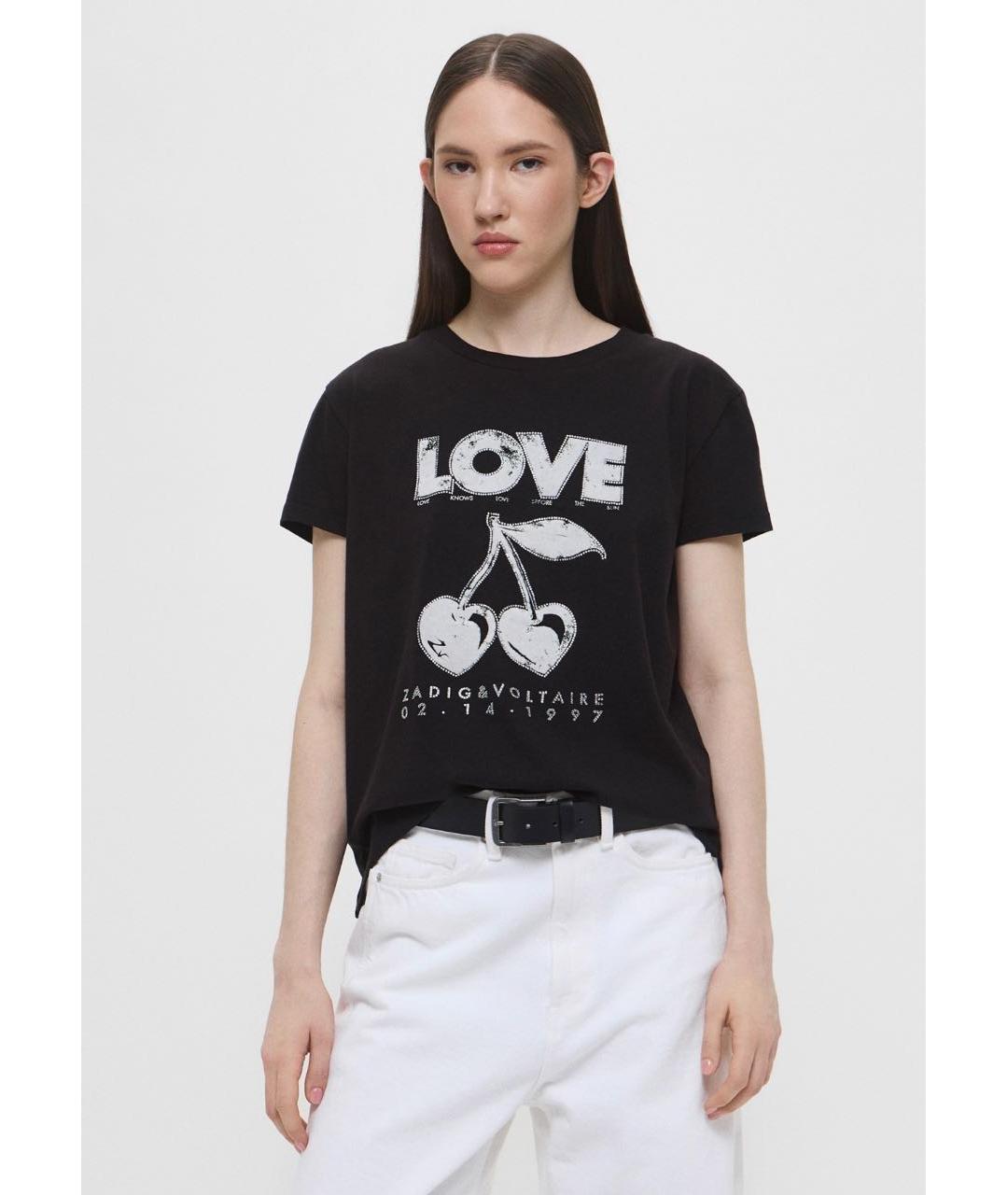 ZADIG & VOLTAIRE Черная хлопковая футболка, фото 2