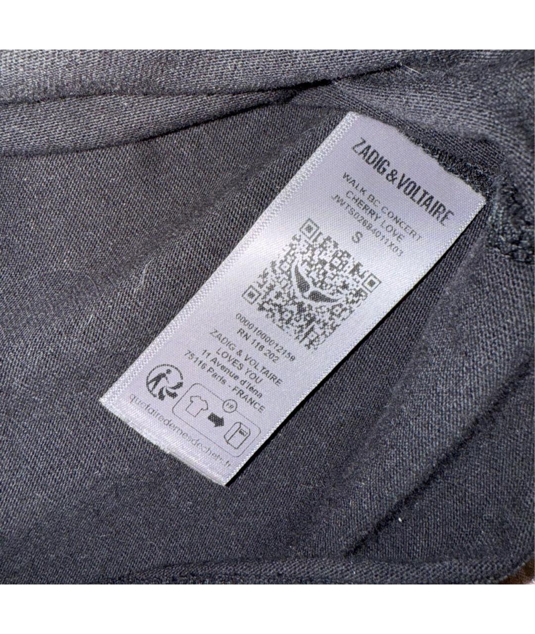 ZADIG & VOLTAIRE Черная хлопковая футболка, фото 6