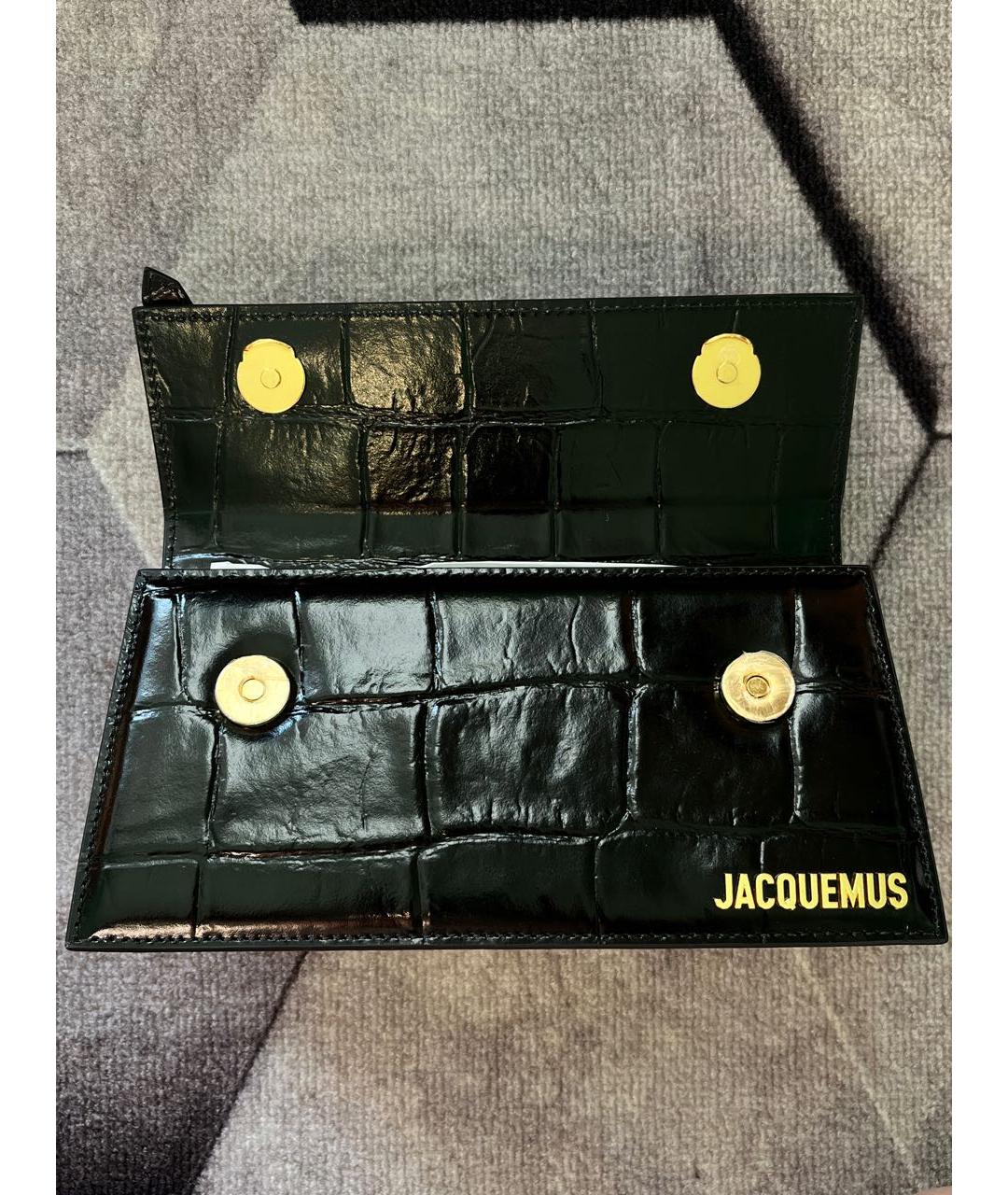 JACQUEMUS Черная кожаная сумка через плечо, фото 7