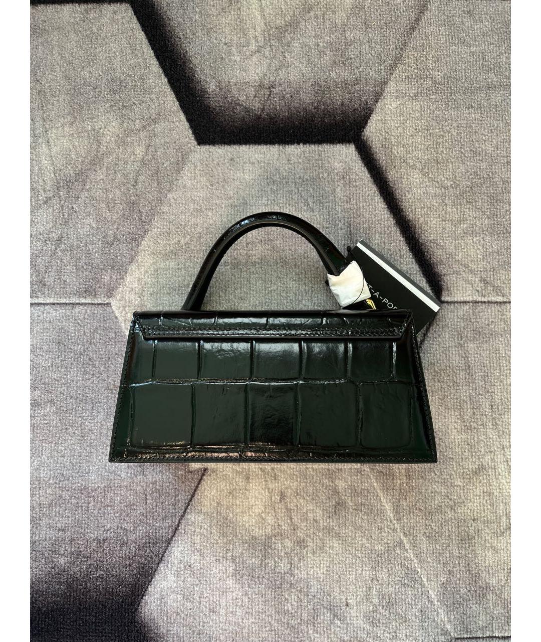 JACQUEMUS Черная кожаная сумка через плечо, фото 3