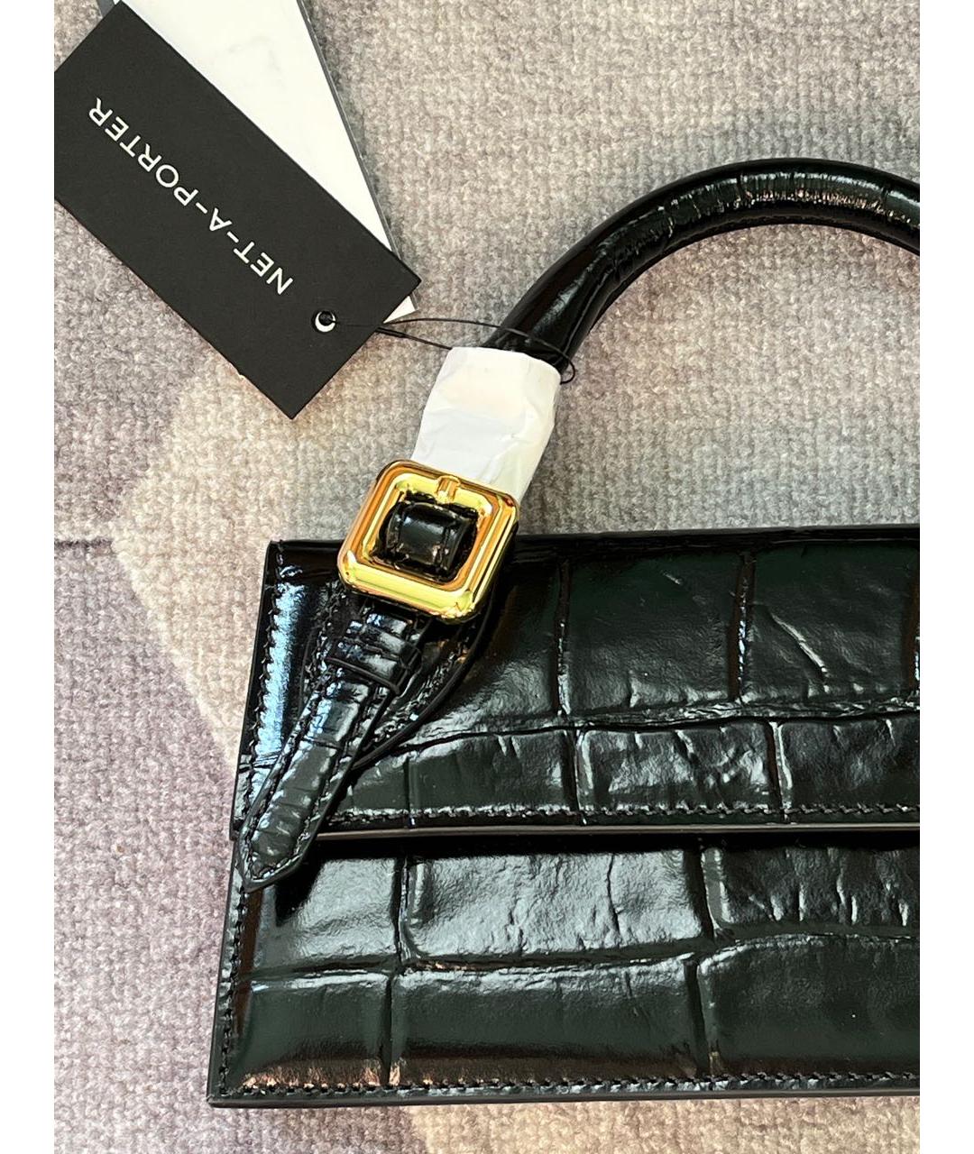 JACQUEMUS Черная кожаная сумка через плечо, фото 2