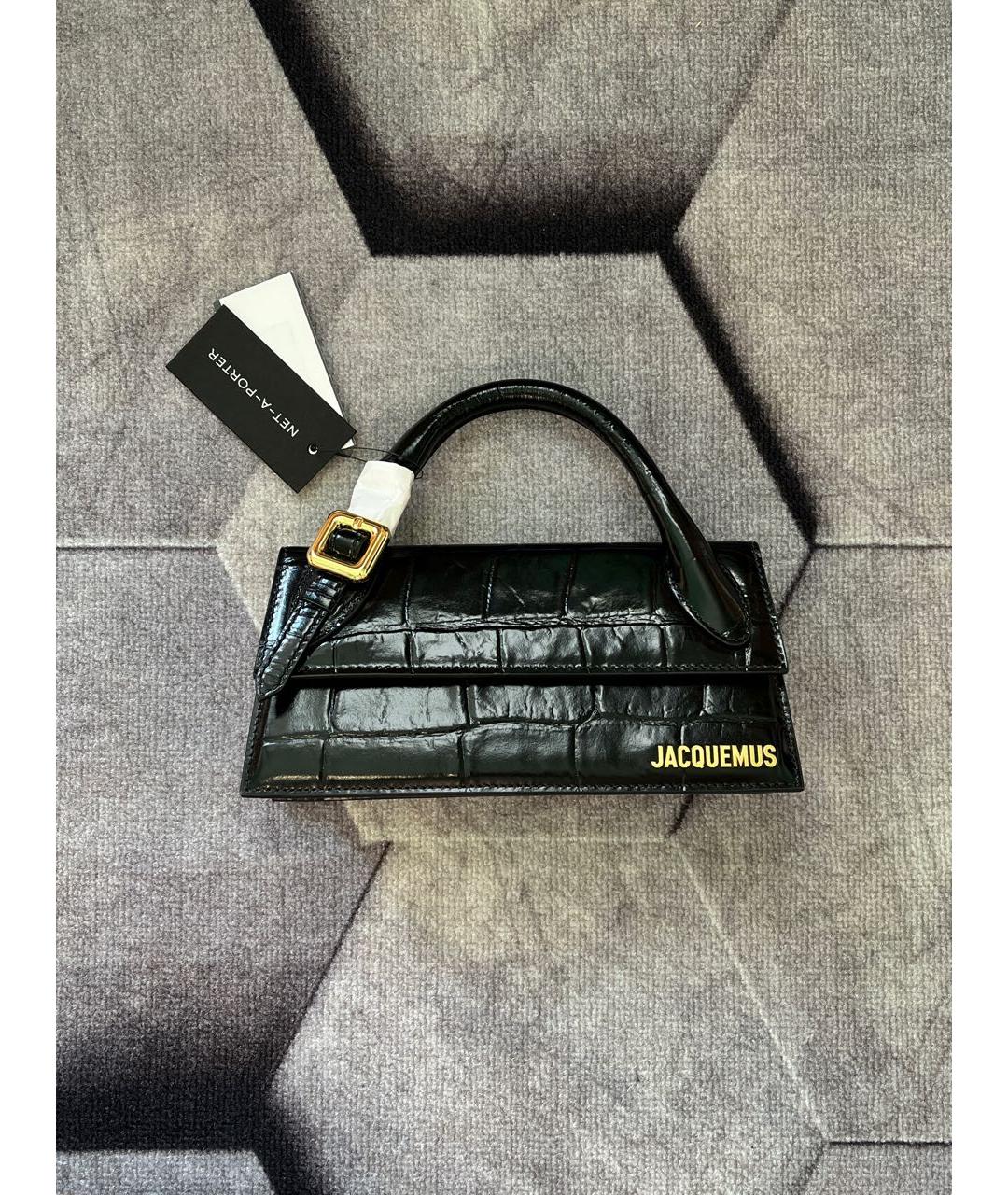 JACQUEMUS Черная кожаная сумка через плечо, фото 9