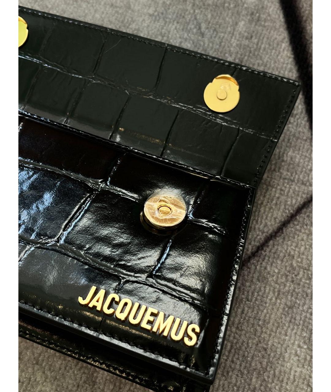 JACQUEMUS Черная кожаная сумка через плечо, фото 8