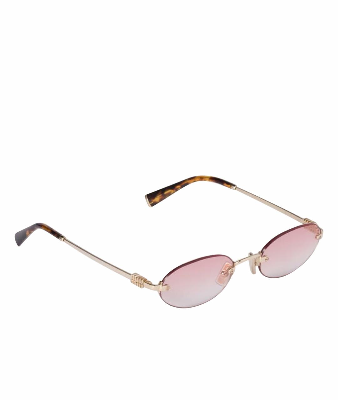 MIU MIU Розовые металлические солнцезащитные очки, фото 1