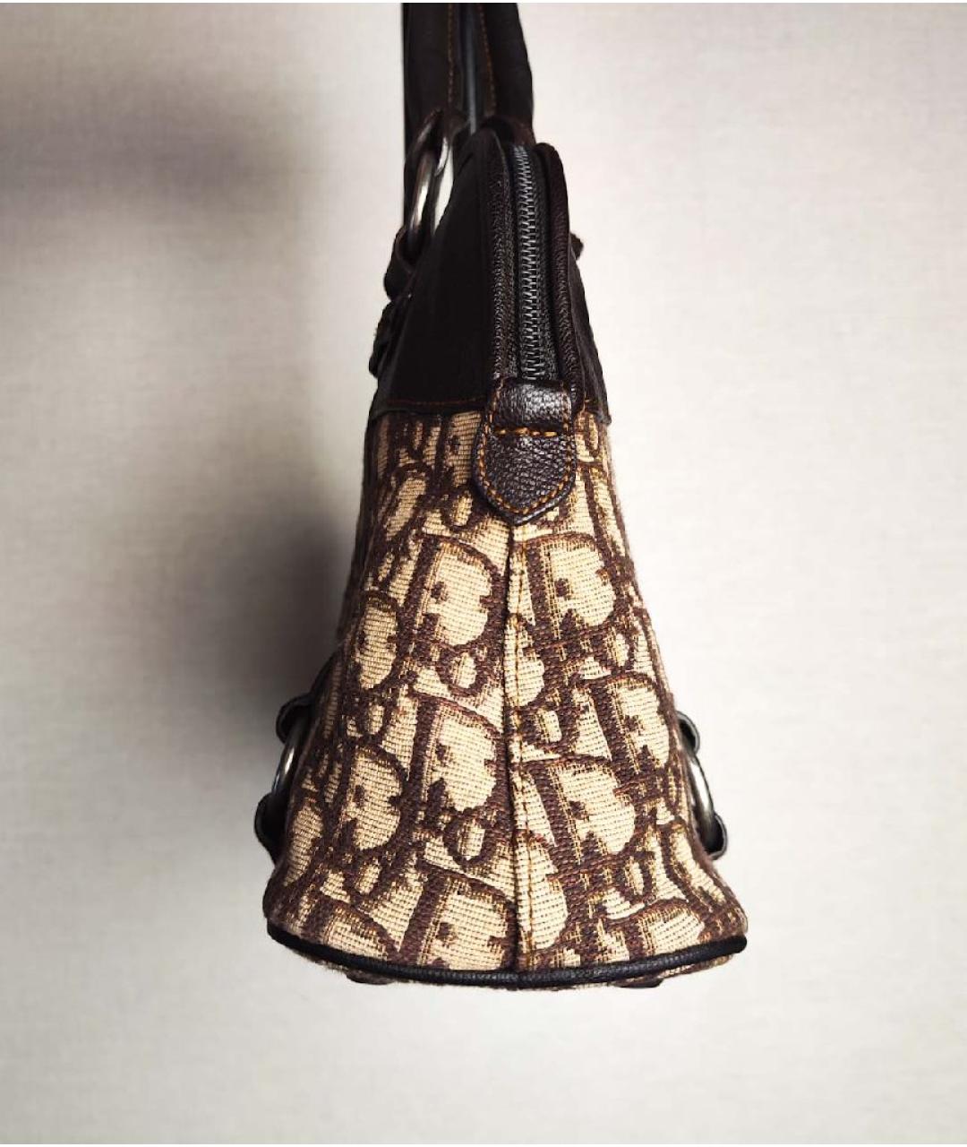 CHRISTIAN DIOR Коричневая жаккардовая сумка тоут, фото 2
