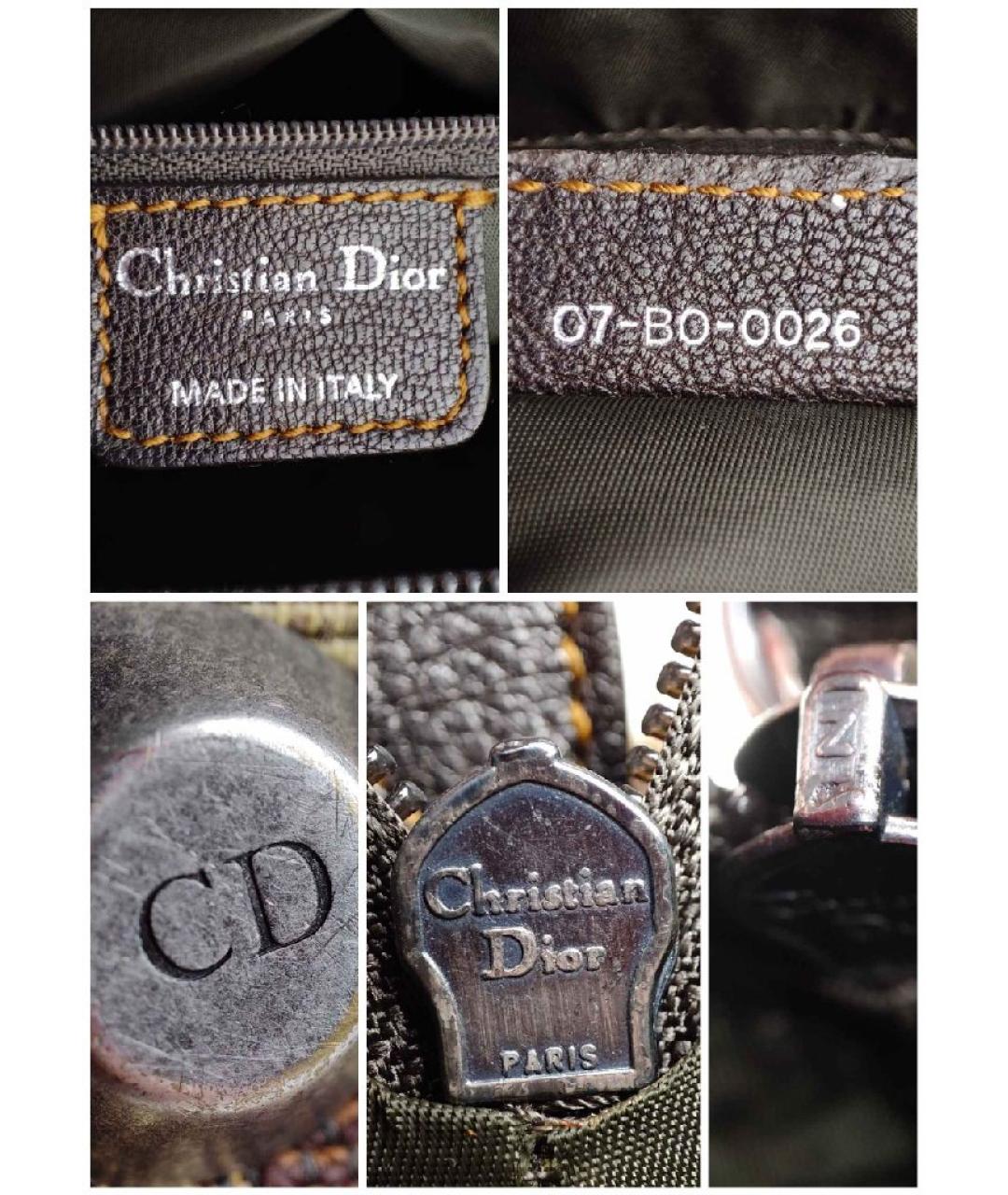 CHRISTIAN DIOR Коричневая жаккардовая сумка тоут, фото 9
