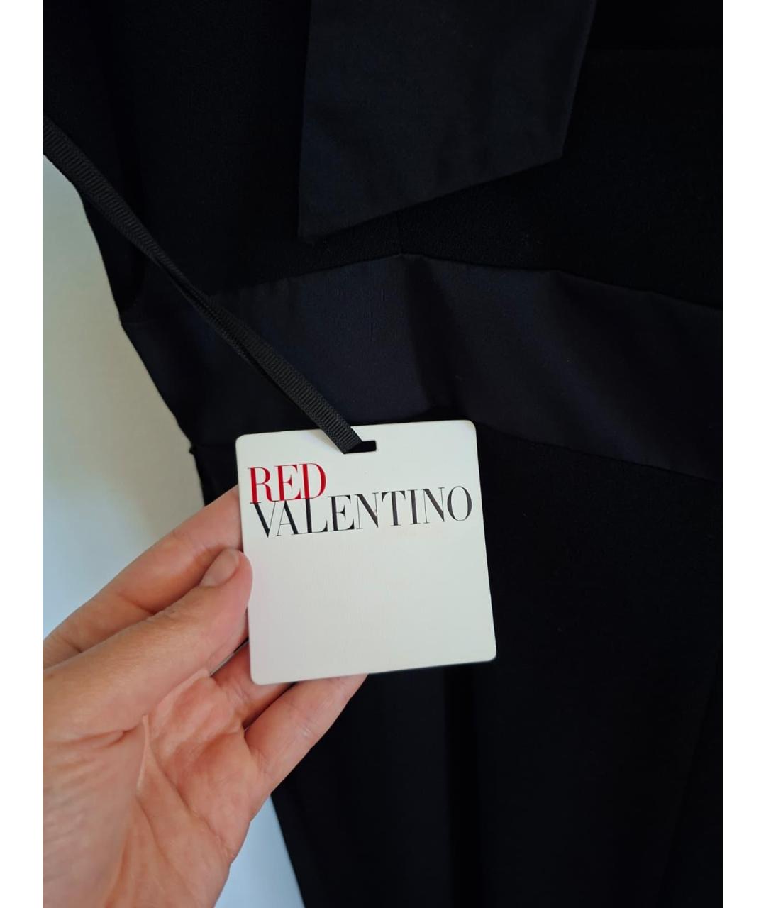 RED VALENTINO Черное вискозное вечернее платье, фото 7