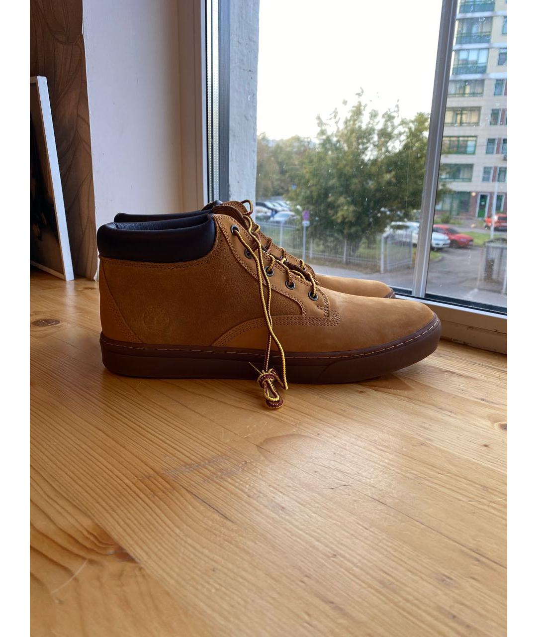 TIMBERLAND Бежевые нубуковые высокие ботинки, фото 7