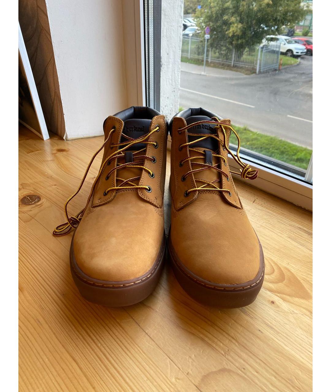 TIMBERLAND Бежевые нубуковые высокие ботинки, фото 2