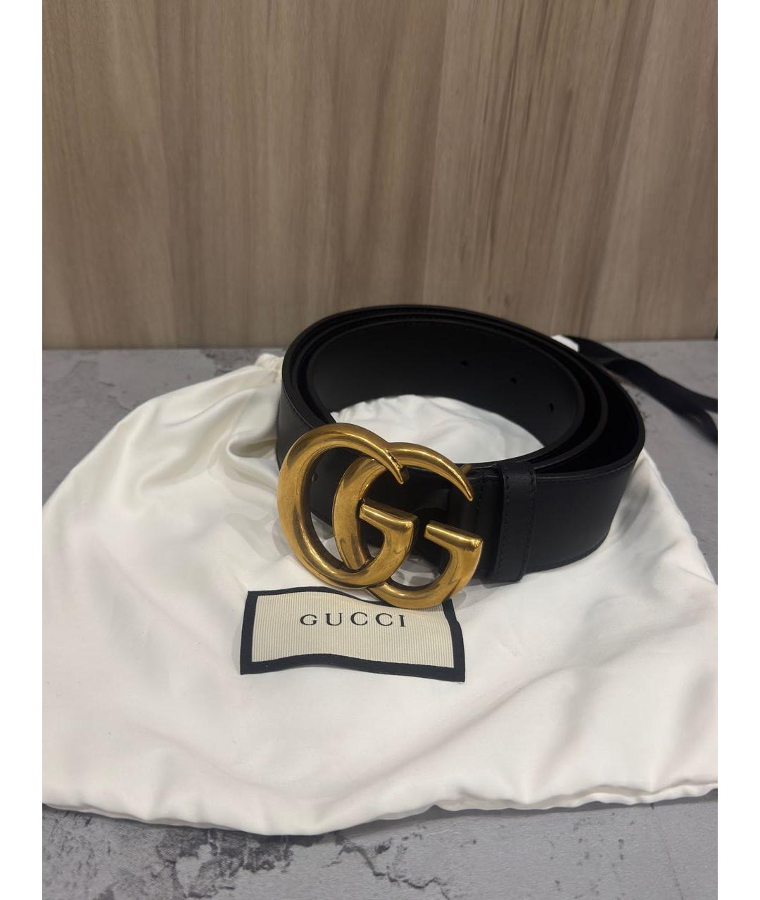 GUCCI Черный кожаный ремень, фото 5