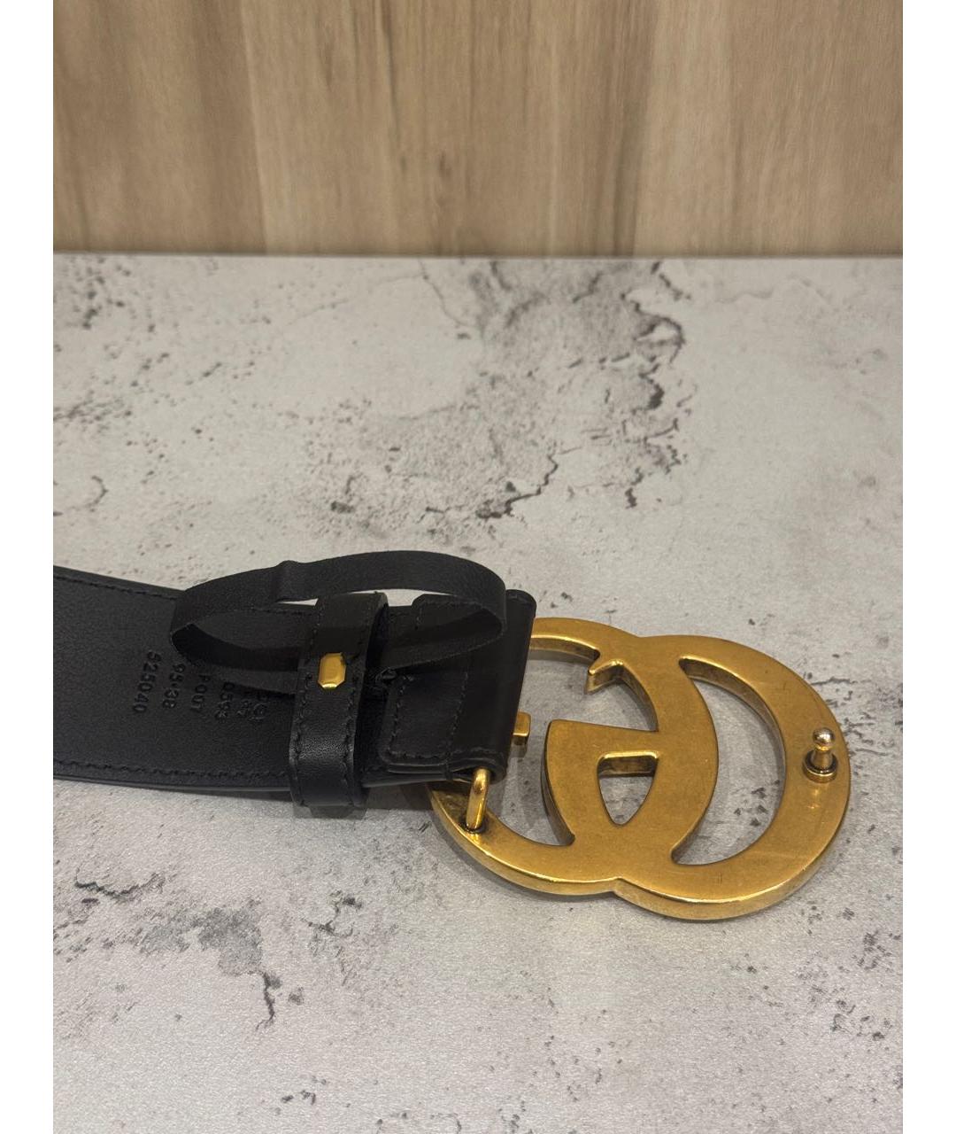 GUCCI Черный кожаный ремень, фото 2
