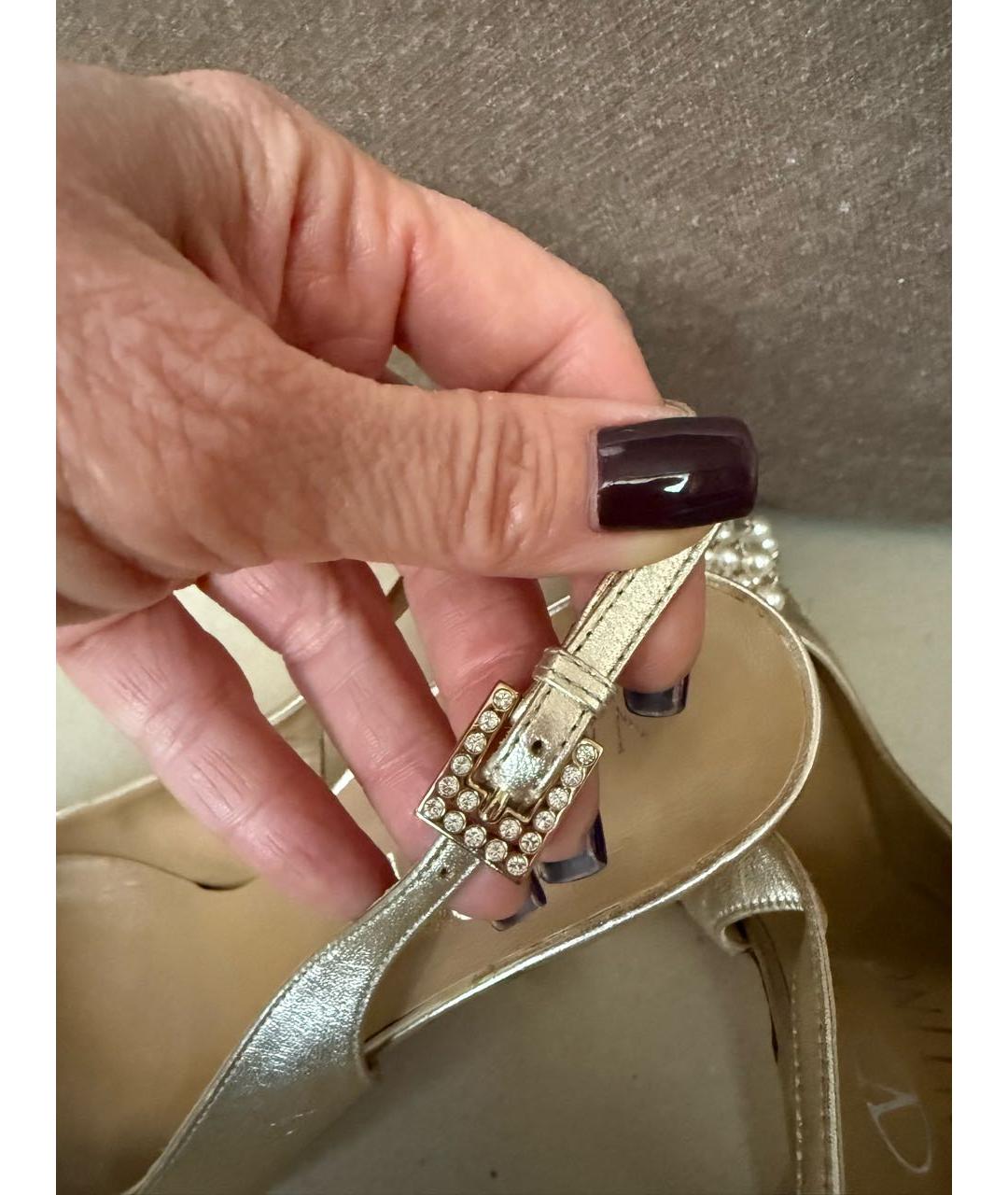 VALENTINO Золотые кожаные туфли, фото 5