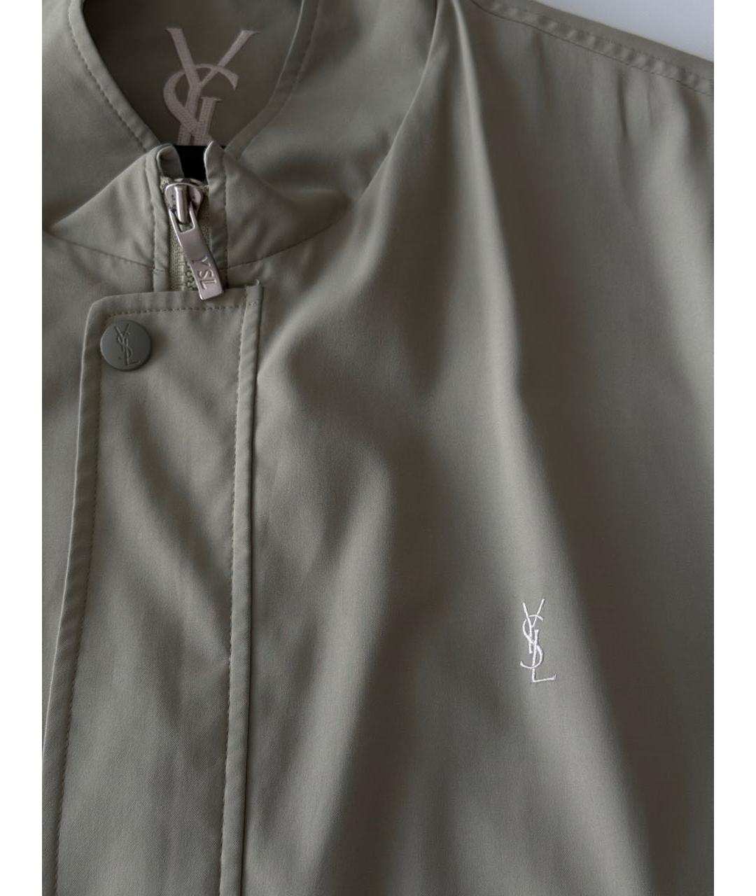 SAINT LAURENT Хаки полиэстеровая куртка, фото 4