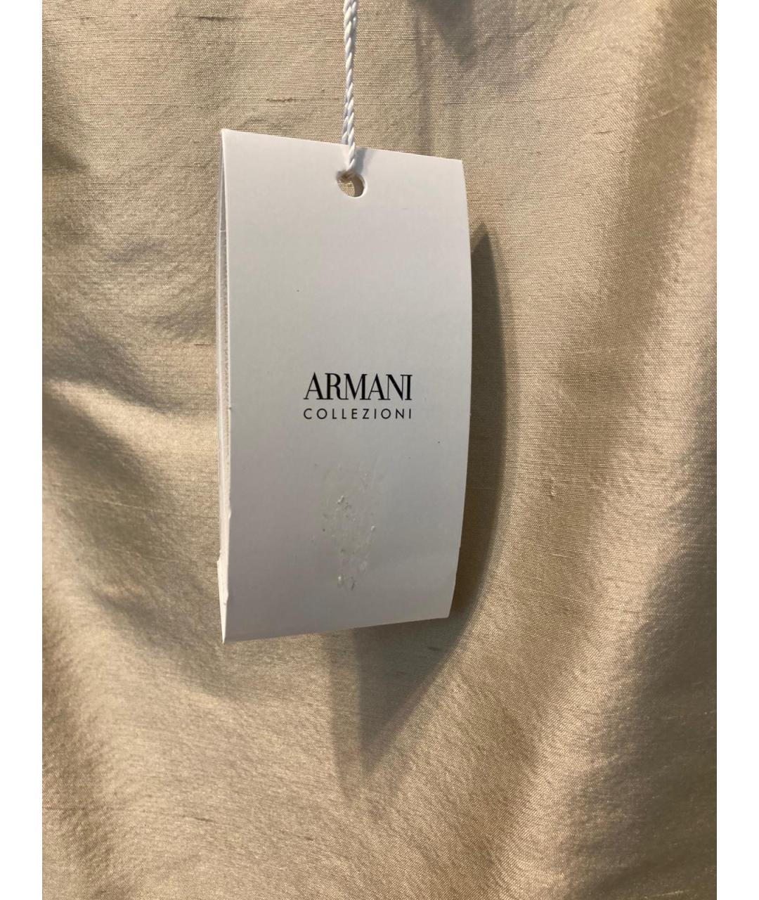 ARMANI COLLEZIONI Бежевая шелковая юбка миди, фото 7