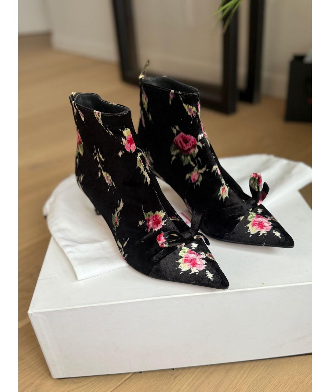 RED VALENTINO Черные текстильные ботильоны, фото 7