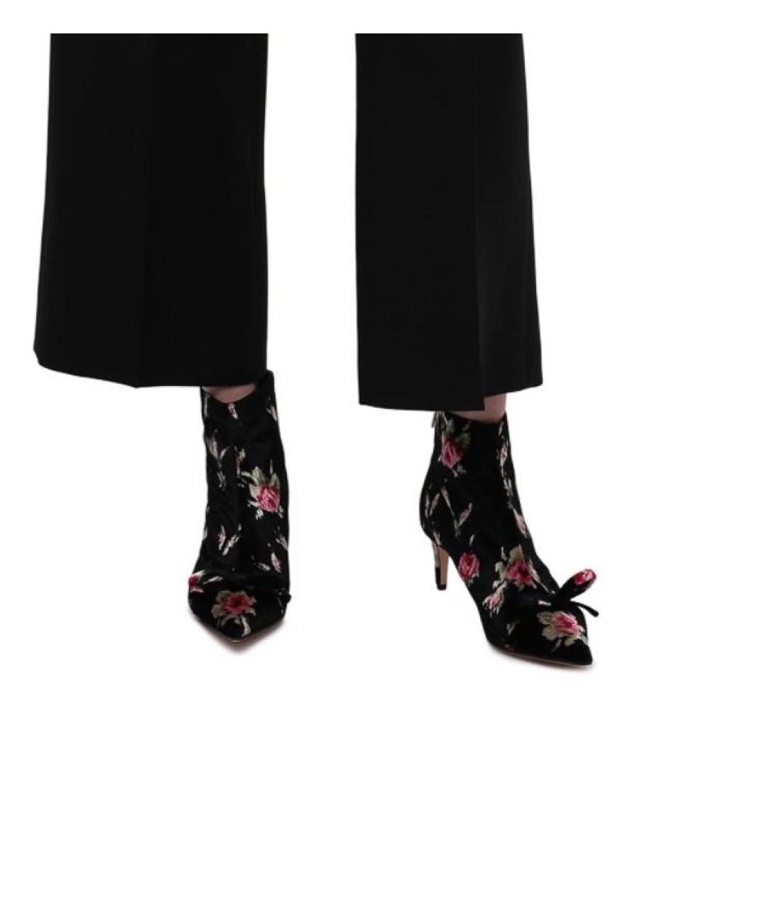 RED VALENTINO Черные текстильные ботильоны, фото 6