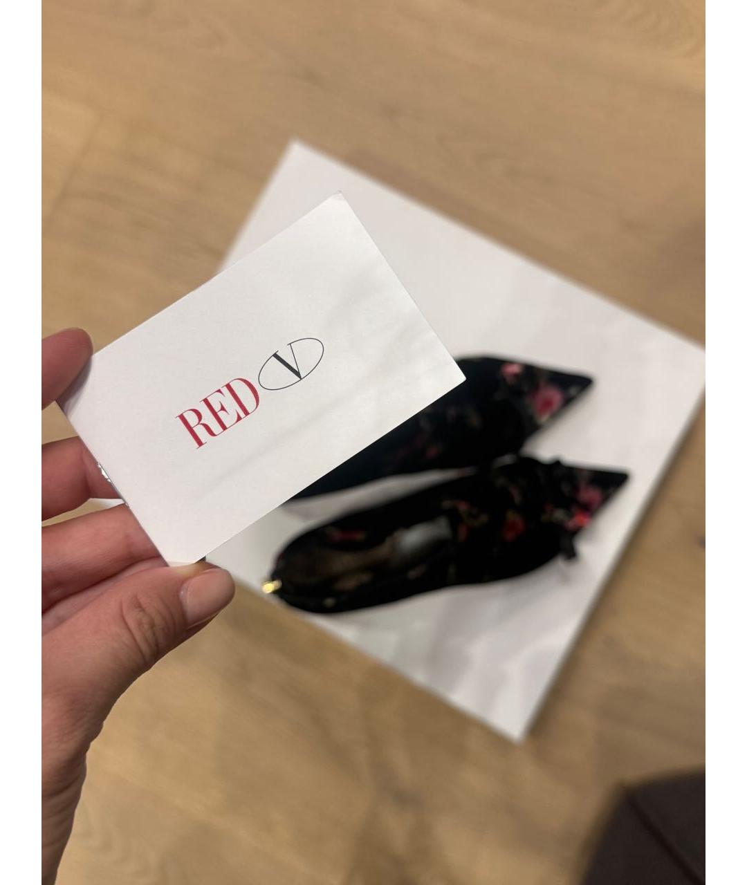 RED VALENTINO Черные текстильные ботильоны, фото 5