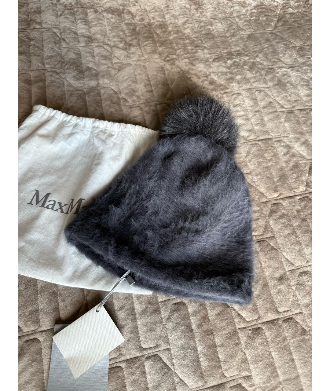 MAX MARA Антрацитовая шерстяная шапка, фото 7