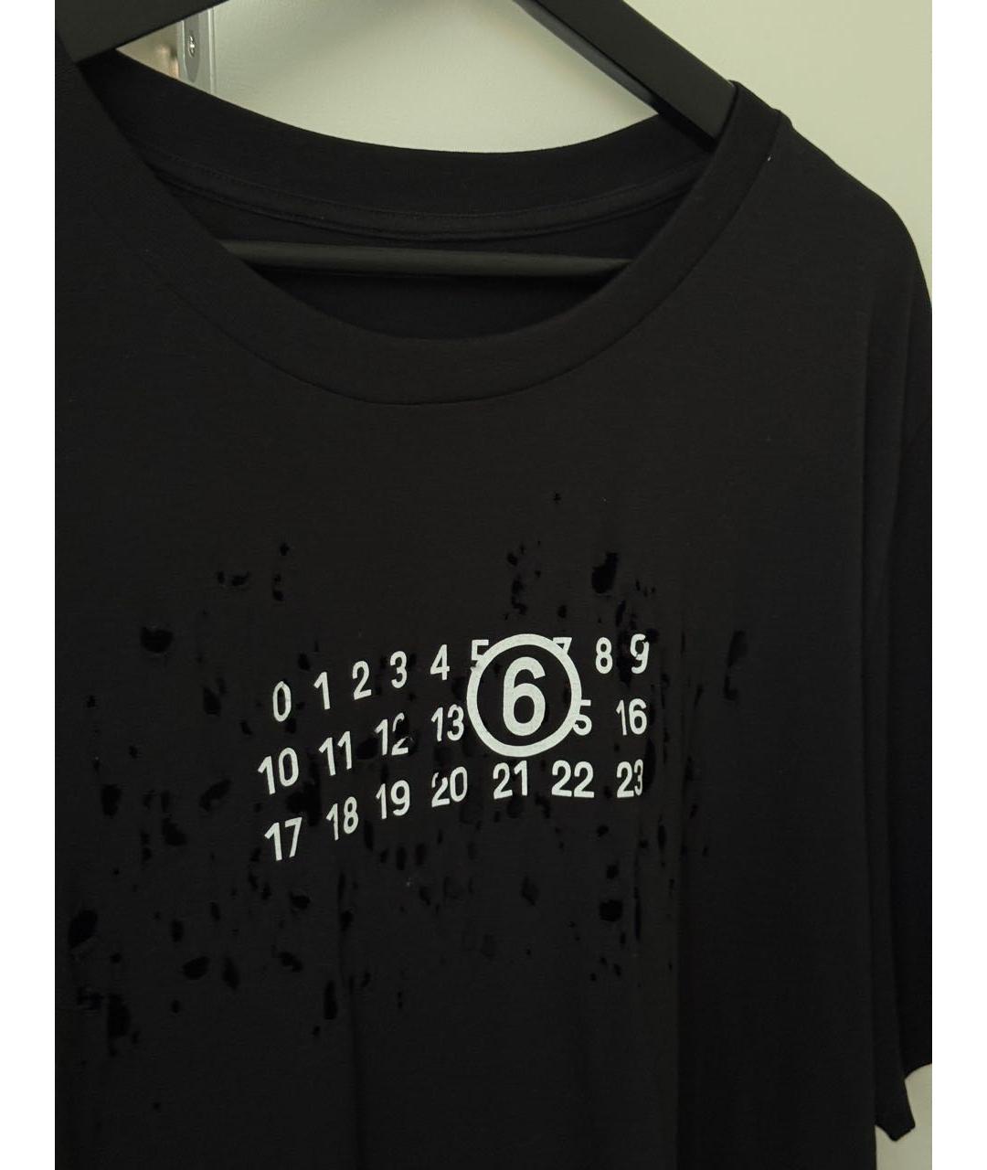 MM6 MAISON MARGIELA Черная хлопковая футболка, фото 3