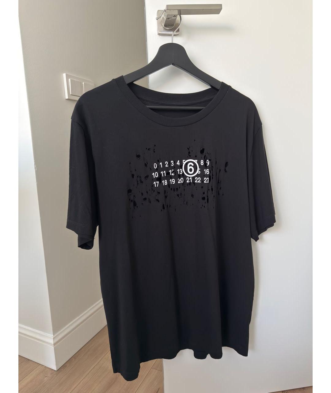 MM6 MAISON MARGIELA Черная хлопковая футболка, фото 6