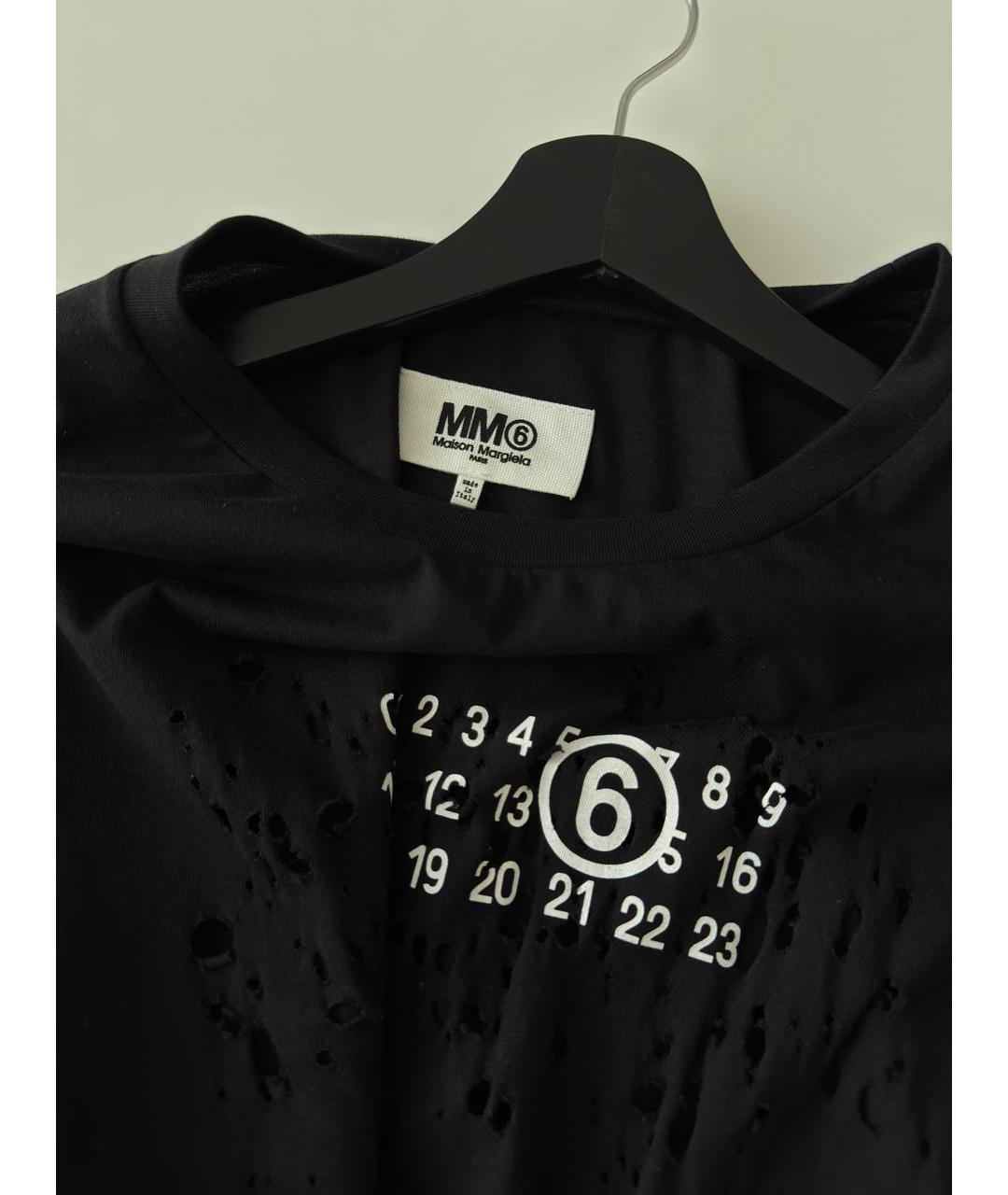 MM6 MAISON MARGIELA Черная хлопковая футболка, фото 4