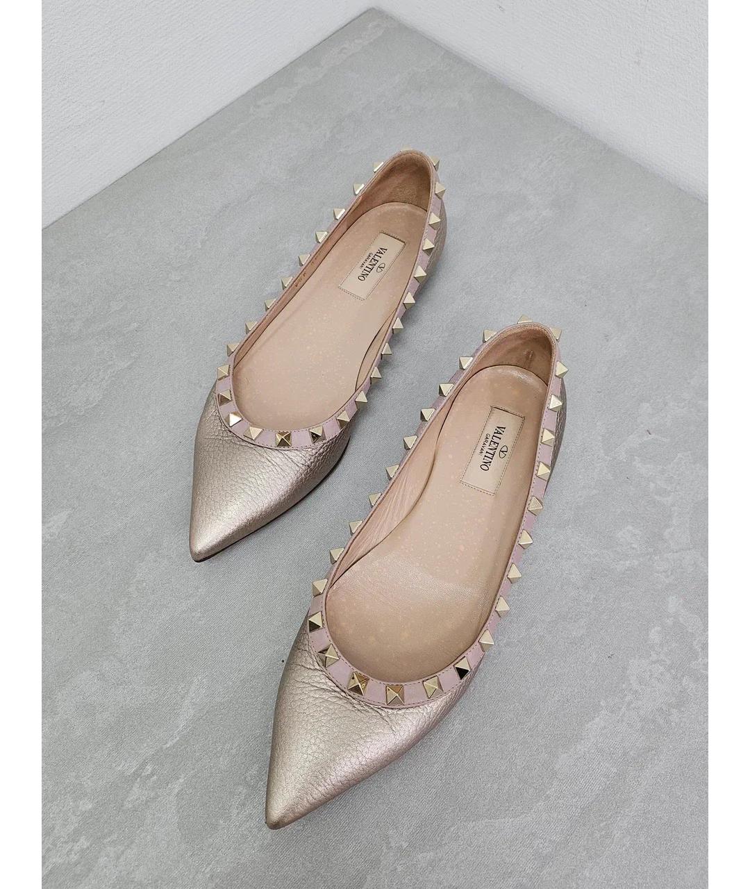 VALENTINO Бежевые кожаные балетки, фото 6