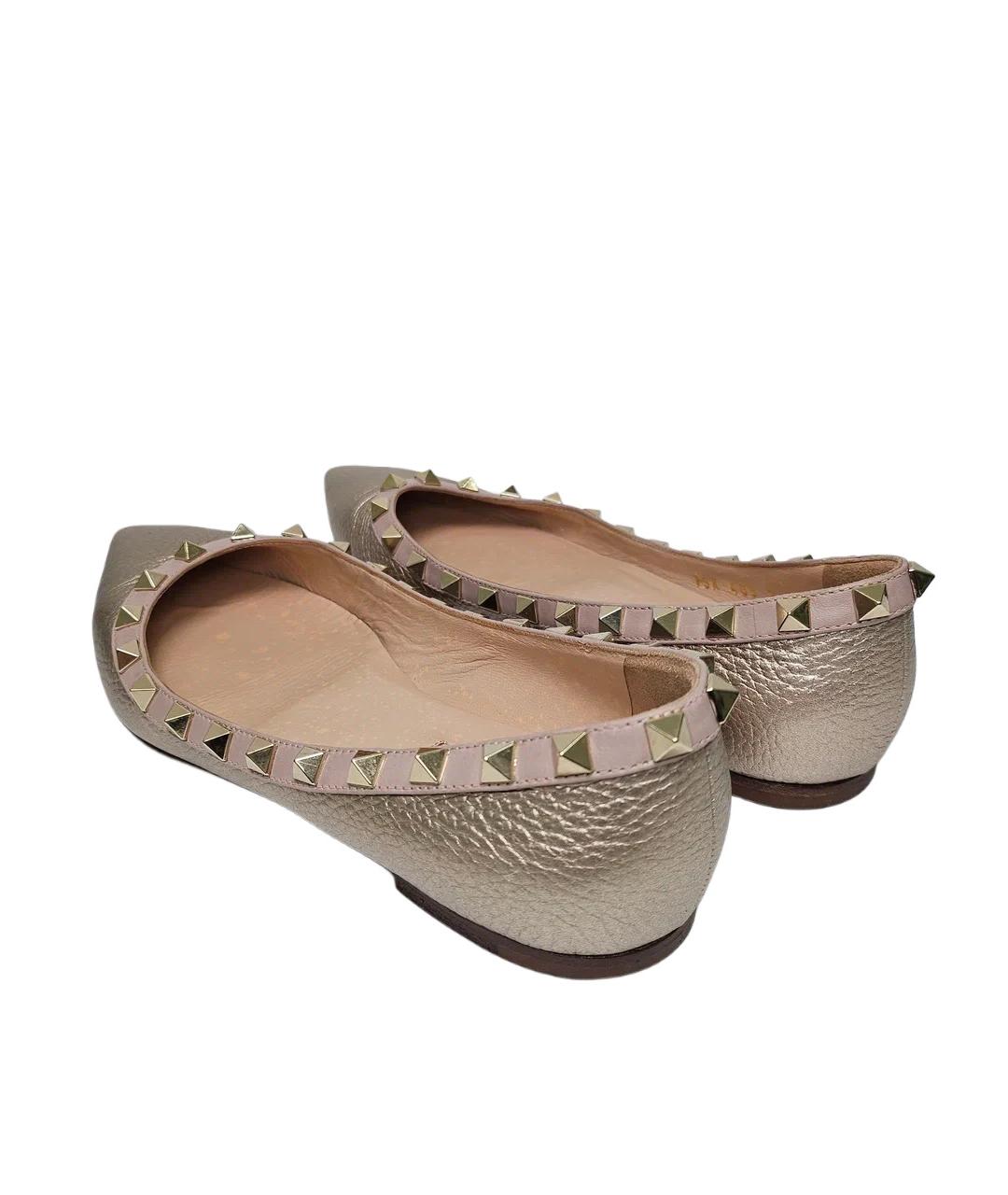 VALENTINO Бежевые кожаные балетки, фото 5