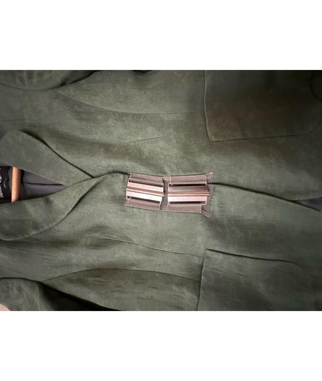 EMPORIO ARMANI Зеленый льняной костюм с брюками, фото 4