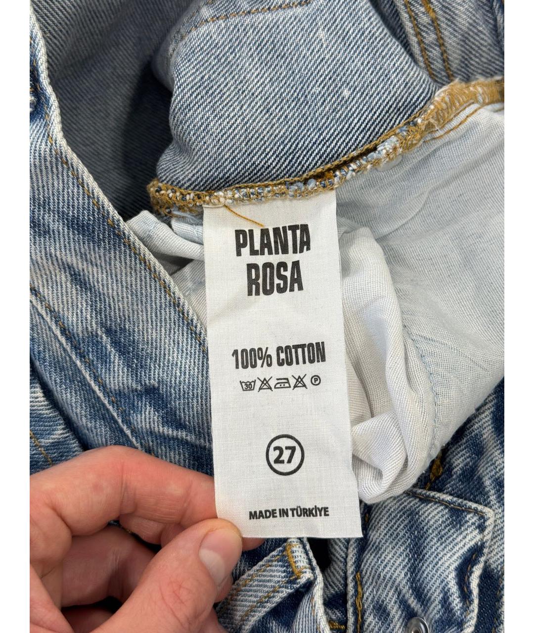PLANTA ROSA Синие хлопковые прямые джинсы, фото 3