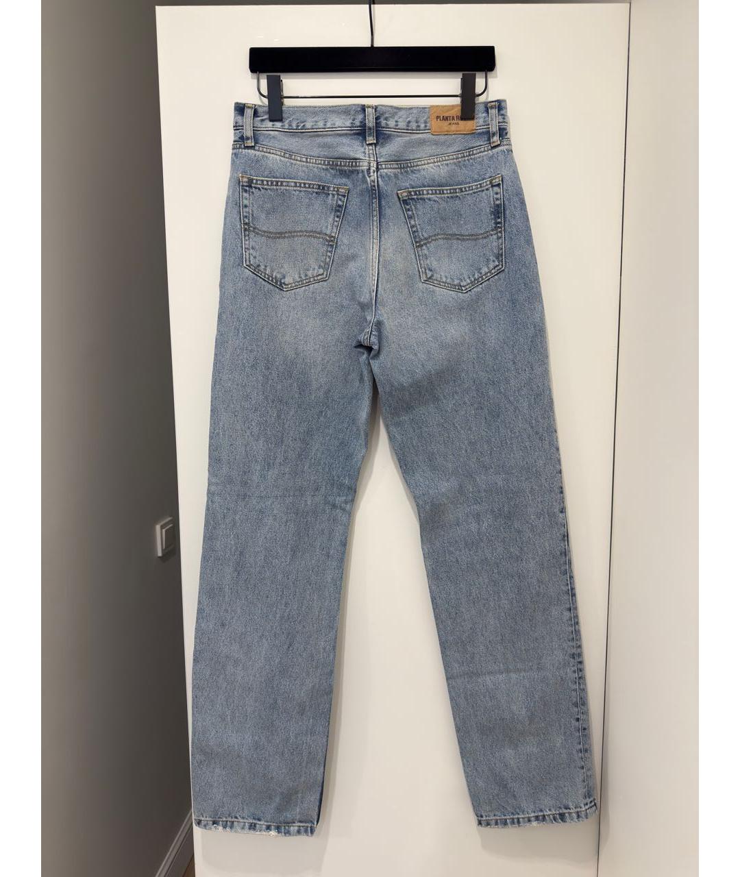 PLANTA ROSA Синие хлопковые прямые джинсы, фото 2