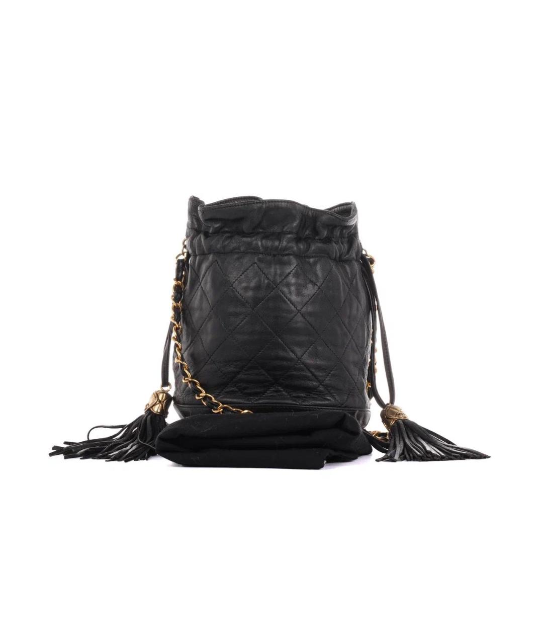 CHANEL Черная кожаная сумка через плечо, фото 2