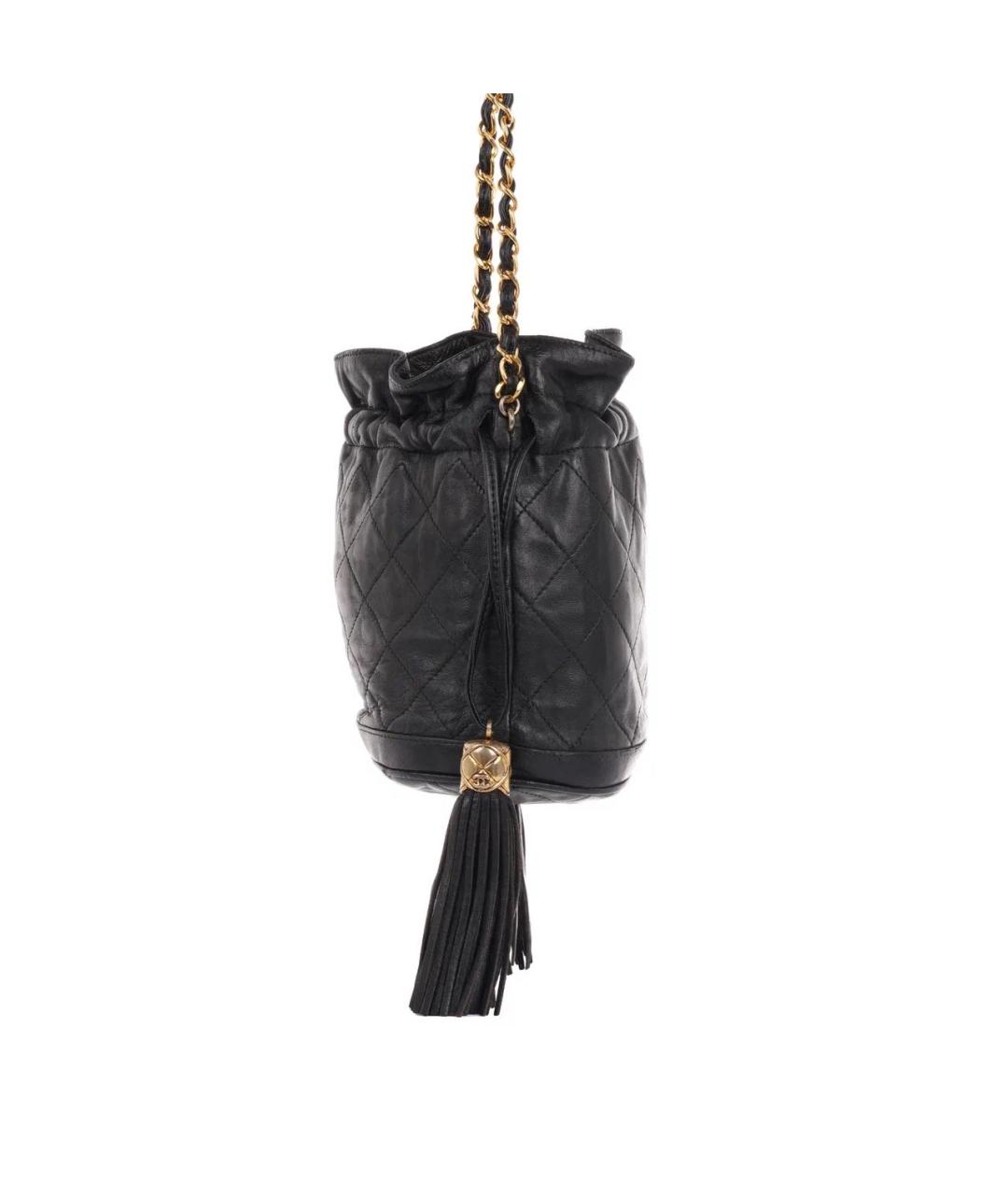 CHANEL Черная кожаная сумка через плечо, фото 4