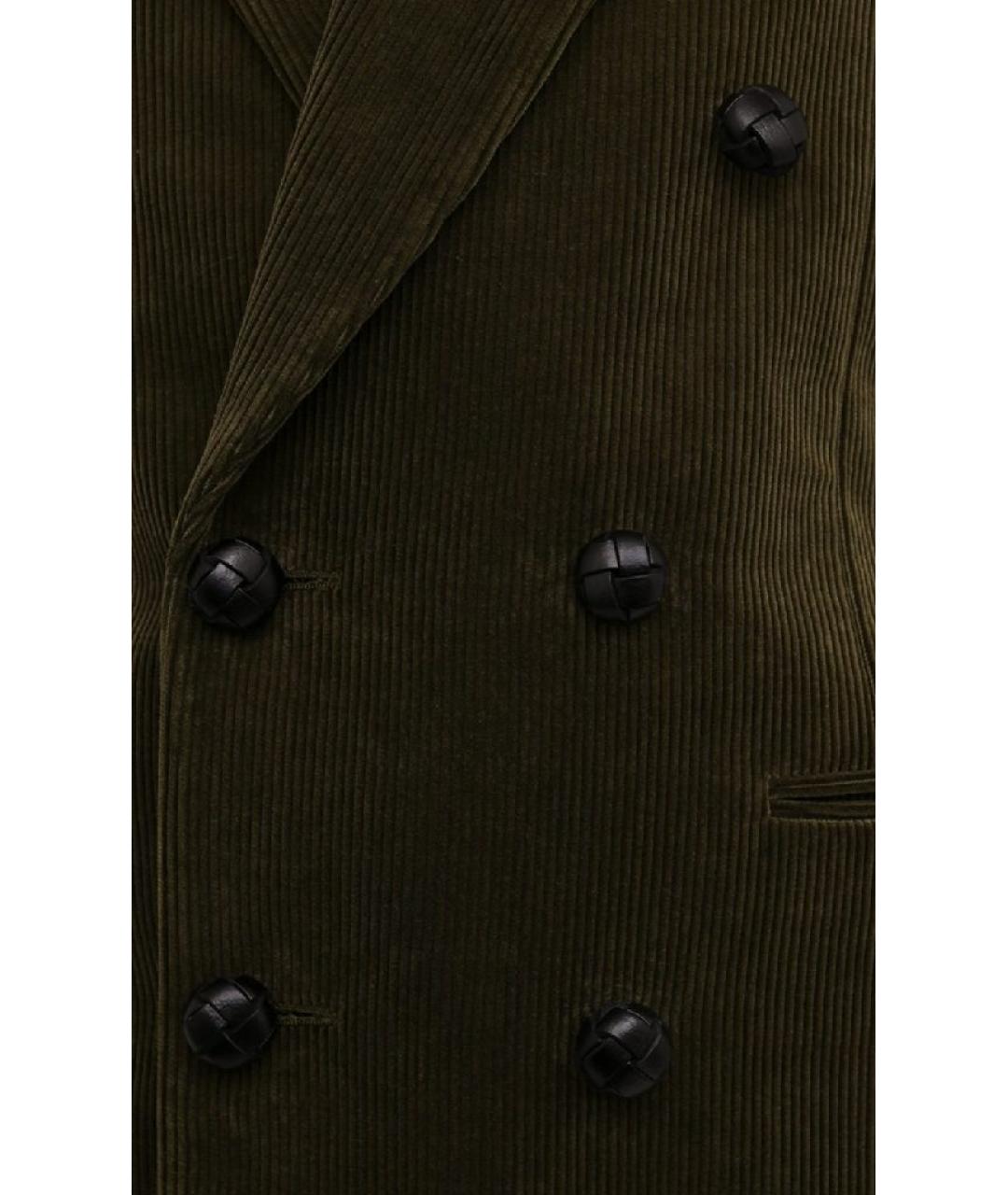 SAINT LAURENT Зеленый хлопковый жакет/пиджак, фото 4