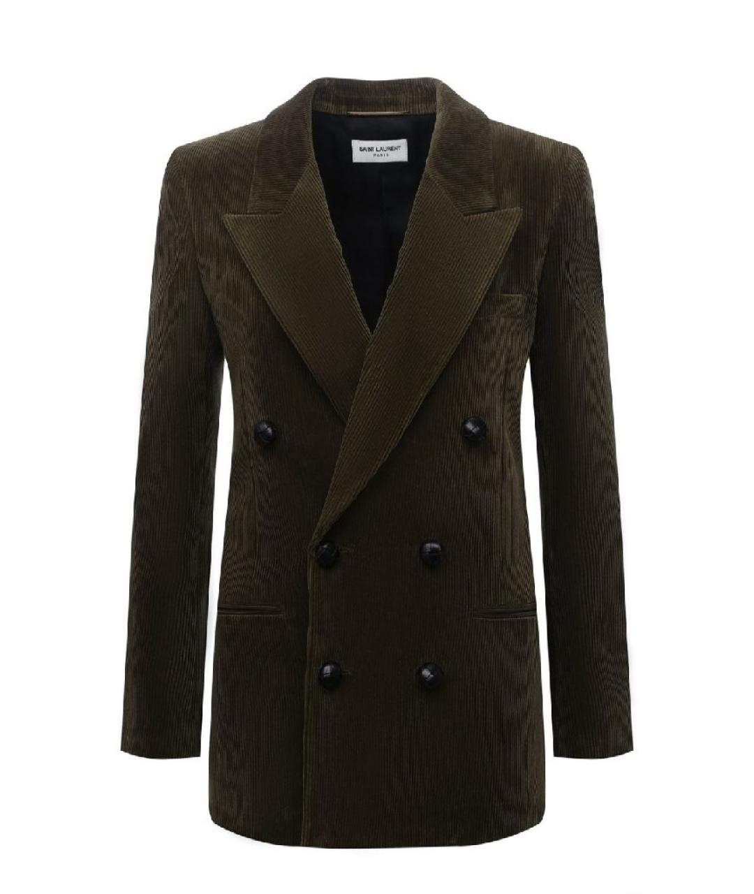 SAINT LAURENT Зеленый хлопковый жакет/пиджак, фото 1