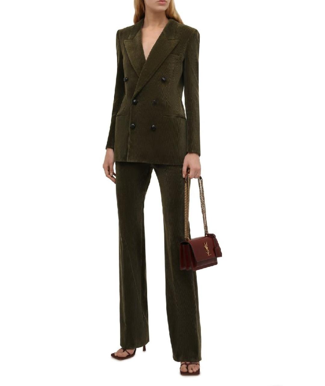 SAINT LAURENT Зеленый хлопковый жакет/пиджак, фото 5