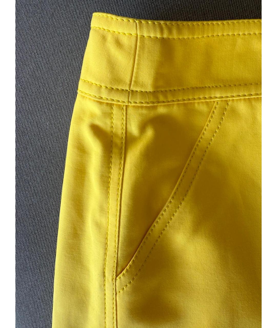 POLO RALPH LAUREN Желтая хлопковая юбка мини, фото 5
