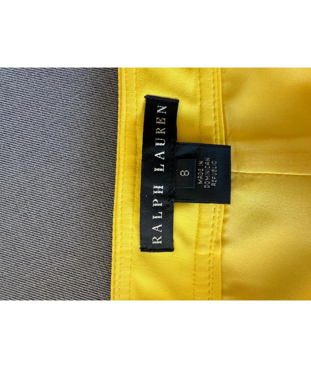 POLO RALPH LAUREN Желтая хлопковая юбка мини, фото 3