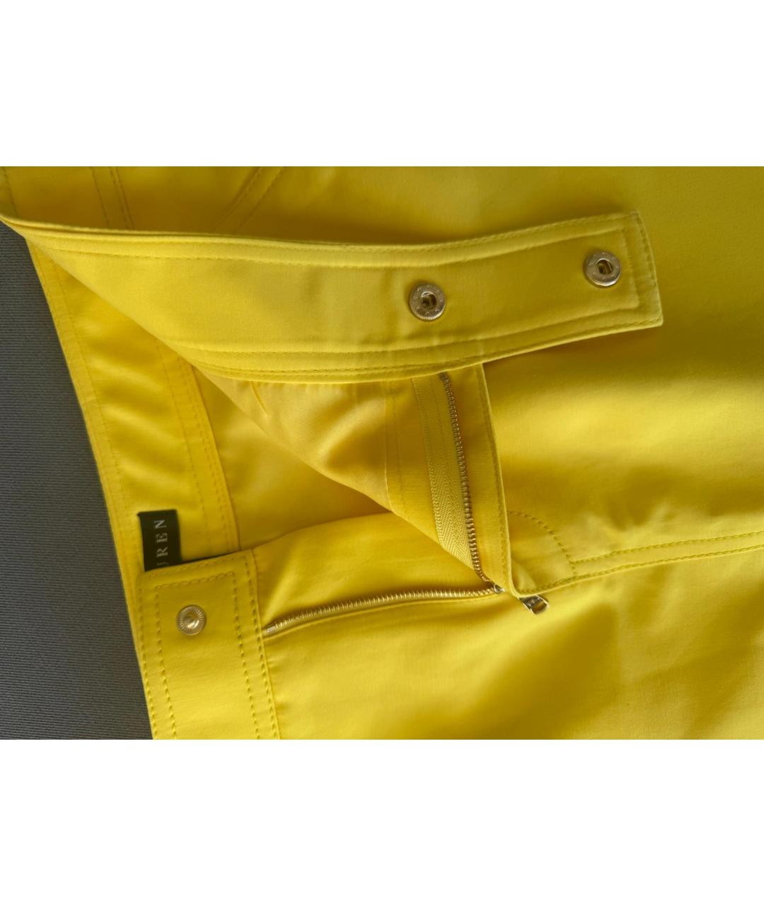 POLO RALPH LAUREN Желтая хлопковая юбка мини, фото 8