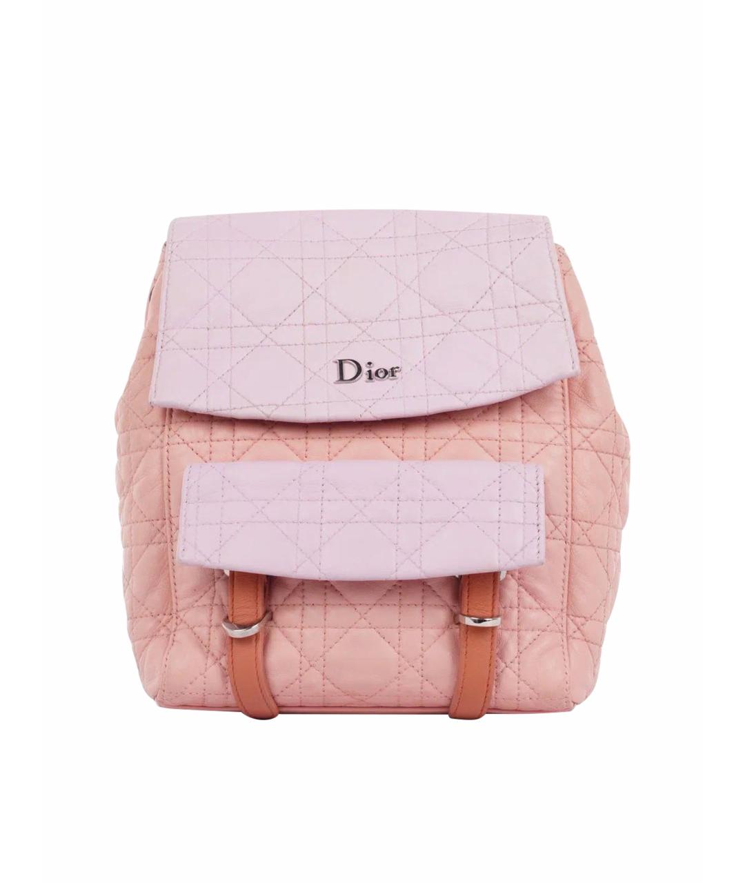 CHRISTIAN DIOR Розовый кожаный рюкзак, фото 1