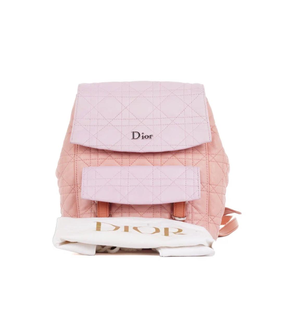 CHRISTIAN DIOR Розовый кожаный рюкзак, фото 2