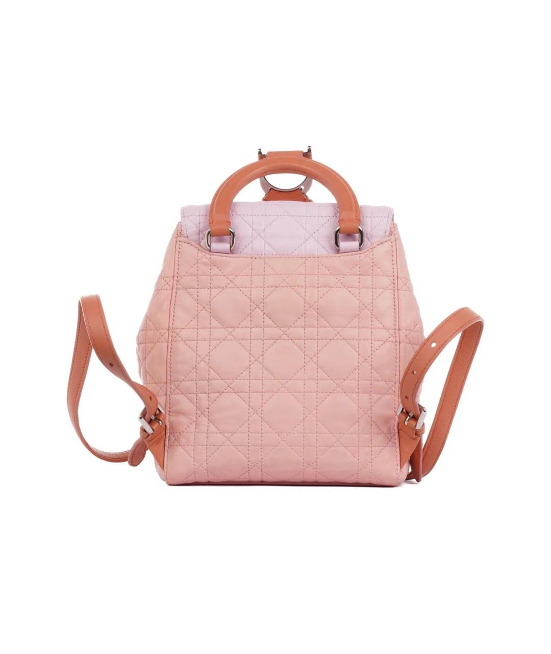 CHRISTIAN DIOR Розовый кожаный рюкзак, фото 3