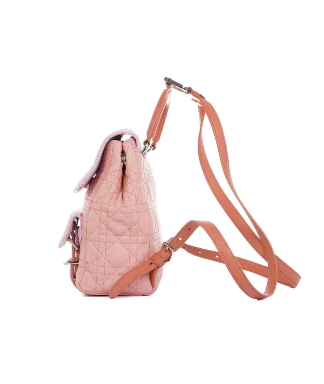 CHRISTIAN DIOR Розовый кожаный рюкзак, фото 6