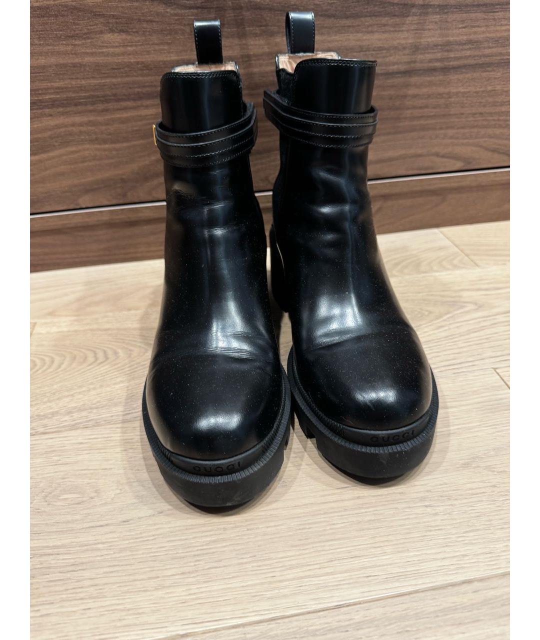 GUCCI Черные кожаные ботильоны, фото 2