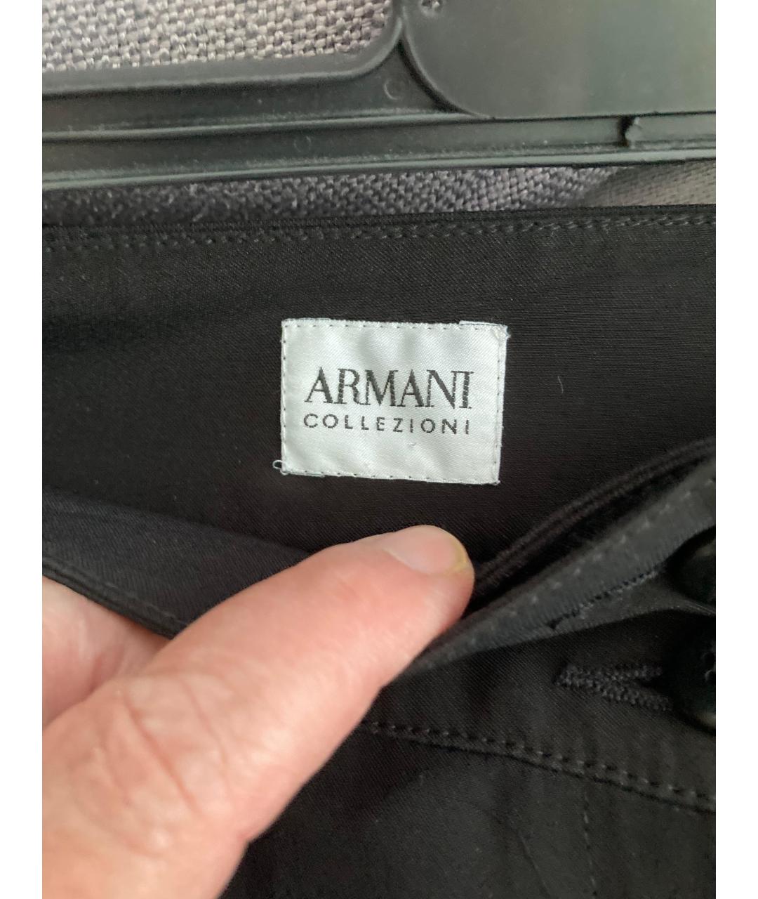 ARMANI COLLEZIONI Черные ацетатные брюки широкие, фото 4