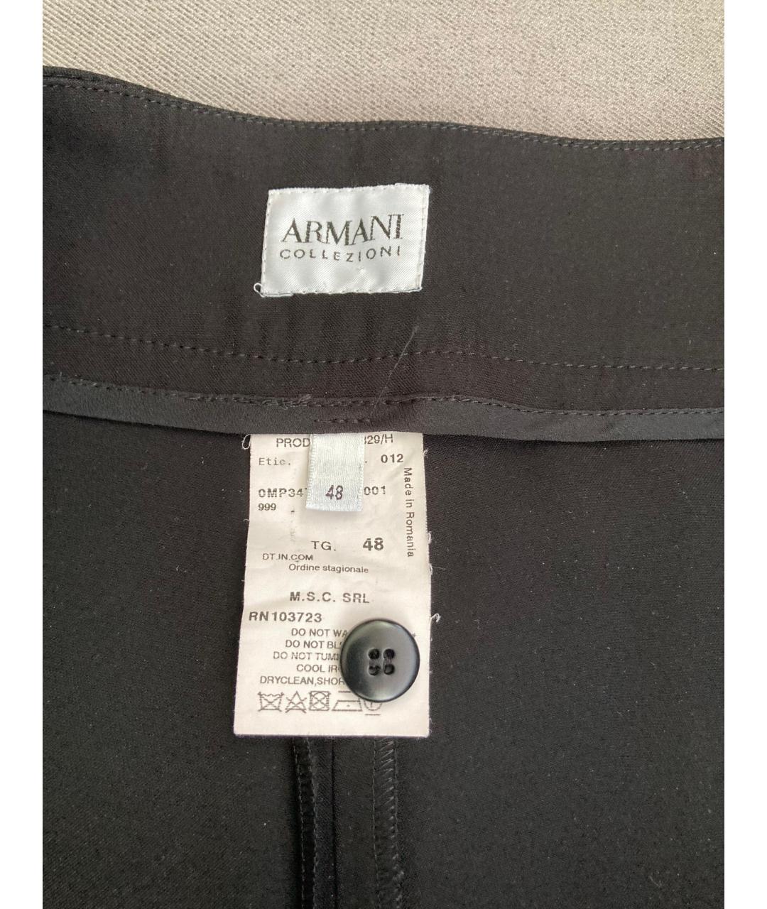 ARMANI COLLEZIONI Черные ацетатные брюки широкие, фото 3