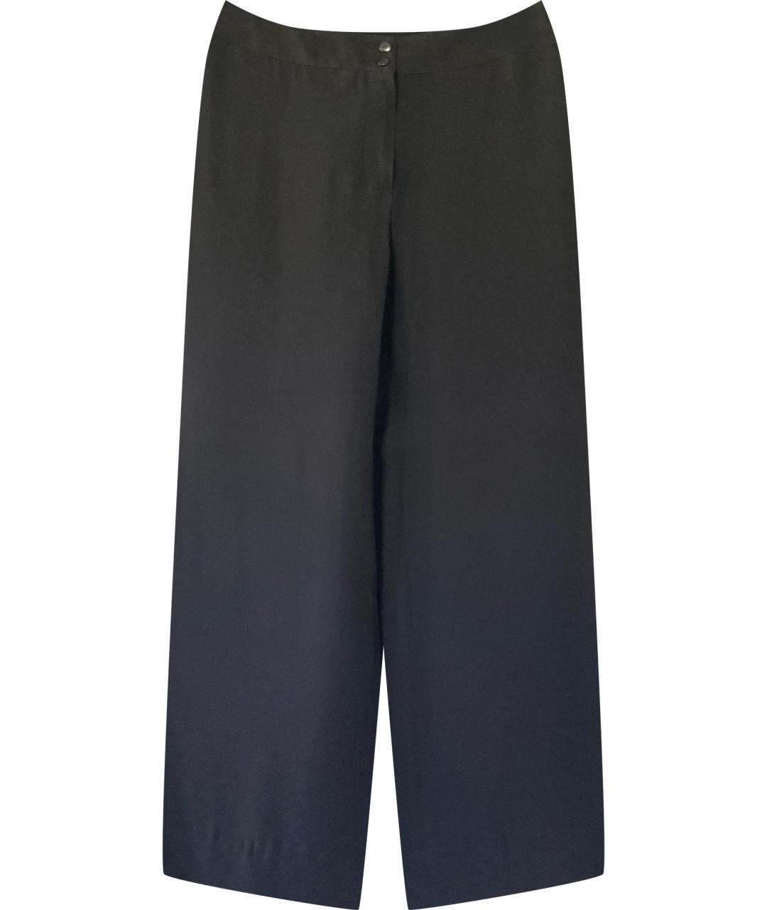 ARMANI COLLEZIONI Черные ацетатные брюки широкие, фото 1